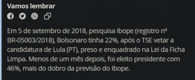 Pesquisa mentirosa - Bolsonaro 22% em 5 de setembro de 2018.png
